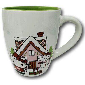 Hello Kitty Christmas Mug 25 oz. With Snowman and Ginger Bread House